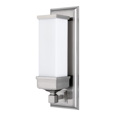 Steel with Rectangular Opal Glossy Glass Shade Wall Sconce - LV LIGHTING