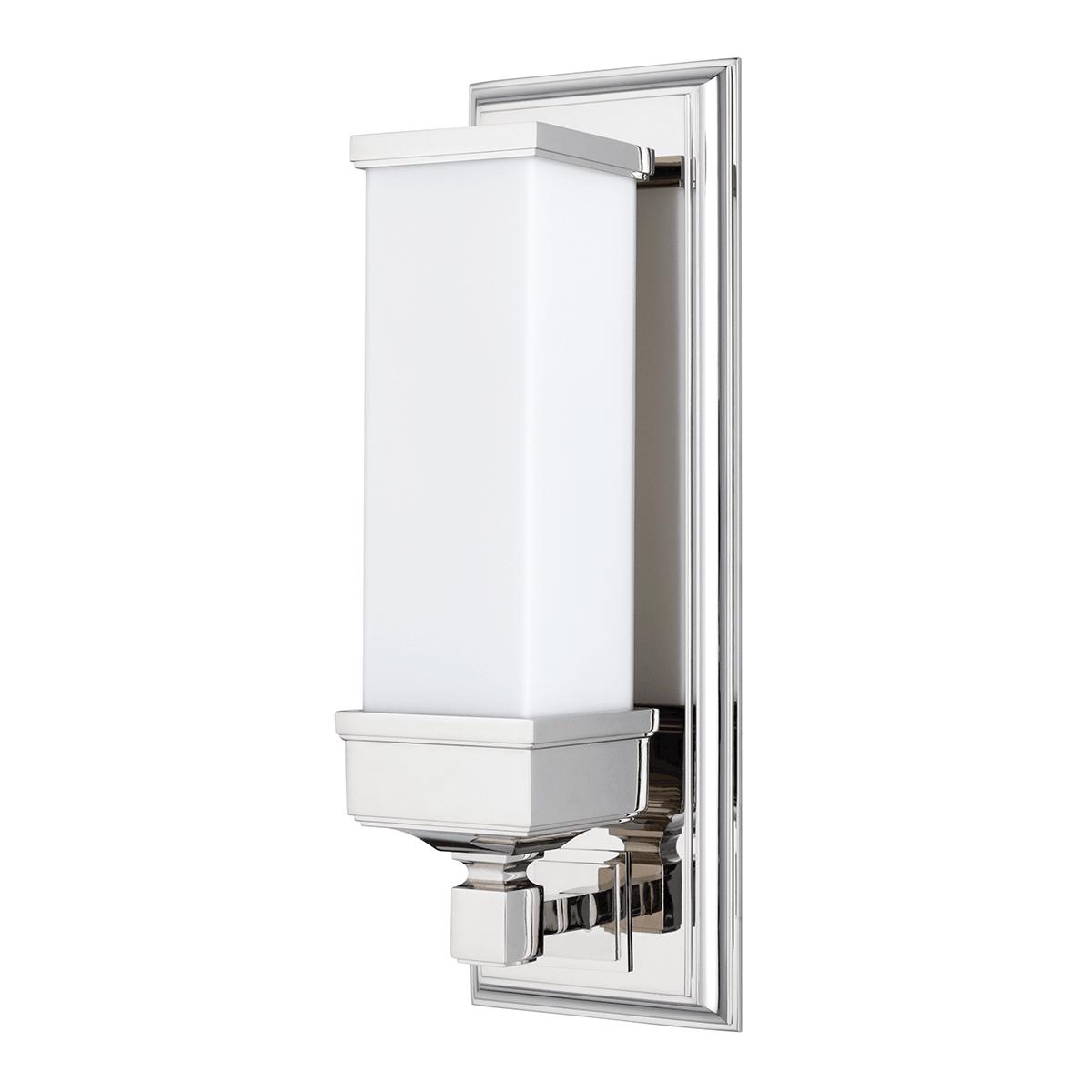 Steel with Rectangular Opal Glossy Glass Shade Wall Sconce - LV LIGHTING