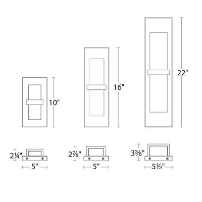 LED Aluminum Frame with Glass Diffuser Outdoor Wall Sconce - LV LIGHTING