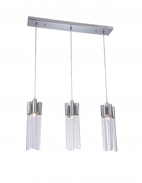 Steel Frame with Clear Glass Tube Shade Linear Pendant - LV LIGHTING