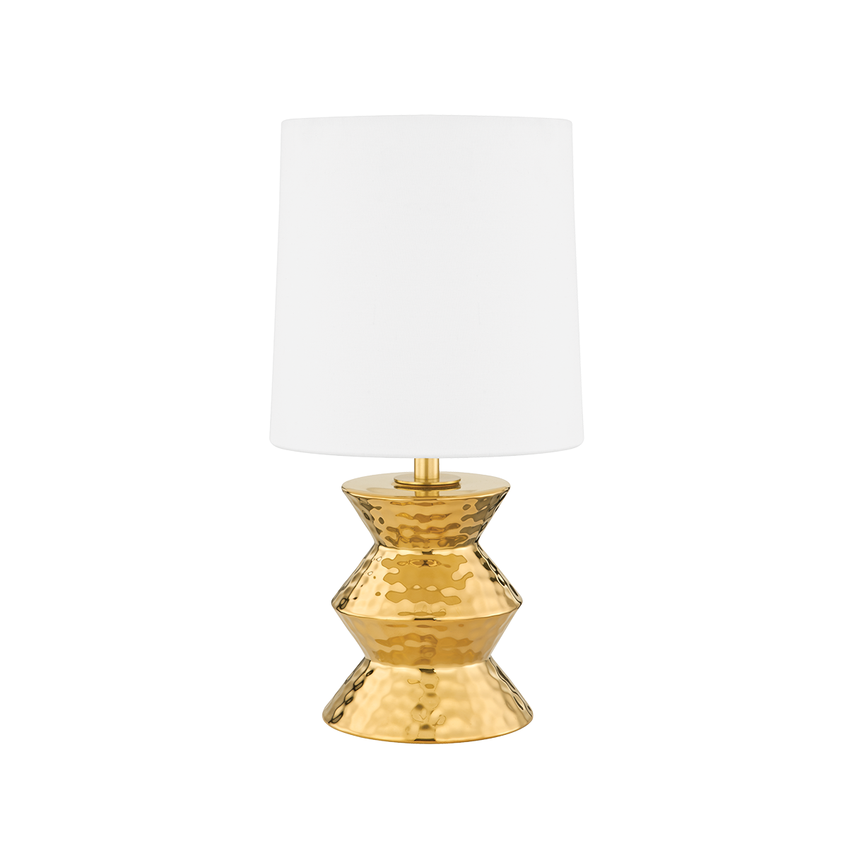 Aged Brass Ceramic Gold Base with Belgian Linen Shade Table Lamp