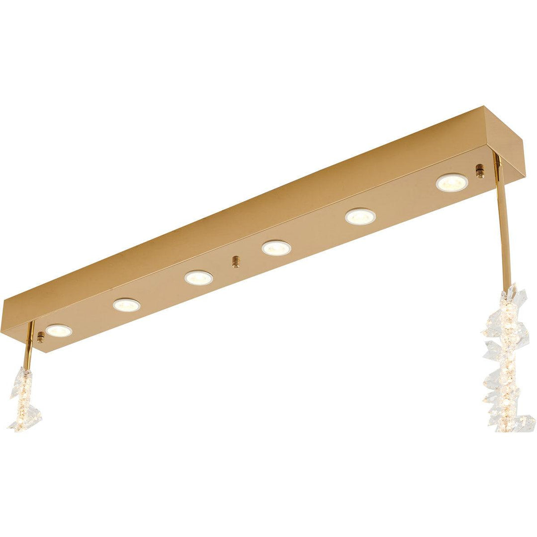 LED Gold Hairline Hoop Rope with Clear Crystal Linear Chandelier - LV LIGHTING