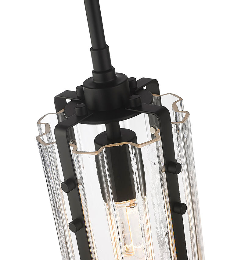Steel Frame with Clear Glass Shade Pendant