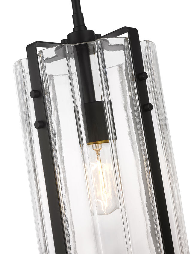Steel Frame with Clear Glass Shade Pendant