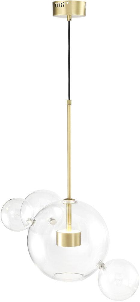LED Steel Frame with Clear Glass Shade Pendant - LV LIGHTING