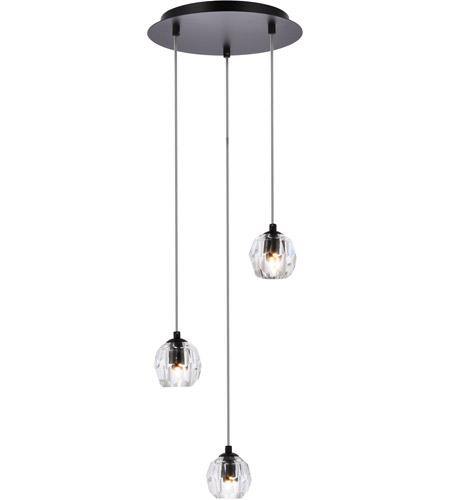 Black with Crystal Tripple Pendant - LV LIGHTING