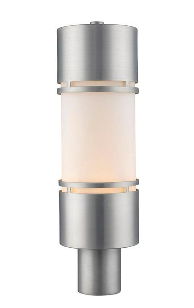 LED Aluminum with Cylindrical Glass Shade Outdoor Post Light - LV LIGHTING