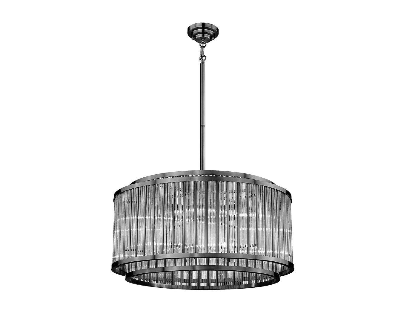 Steel Frame with Clear Glass Diffuser Round Chandelier