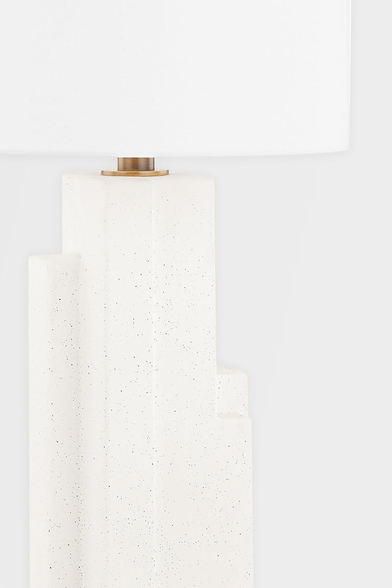 White Concrete Base with Fabric Shade Table Lamp