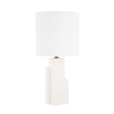 White Concrete Base with Fabric Shade Table Lamp