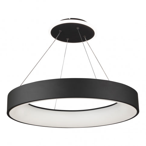 LED Matte Black Circle Frame with Acrylic Diffuser Chandelier