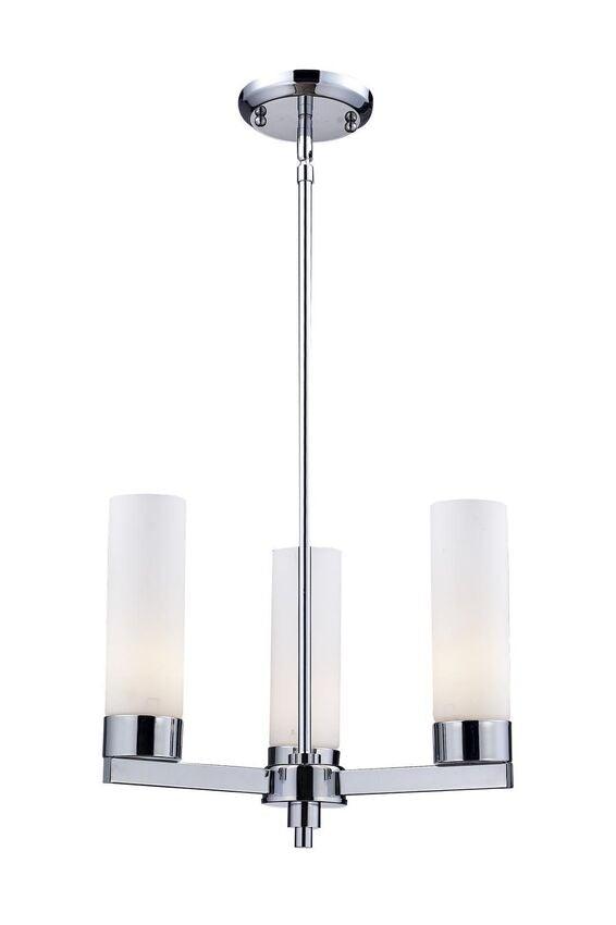 Chrome with Matte Opal Glass Shade Chandelier - LV LIGHTING