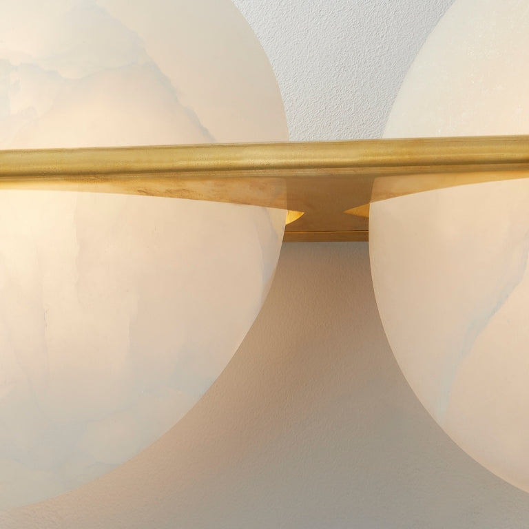 LED Steel Frame with Double Alabaster Shade Wall Sconce