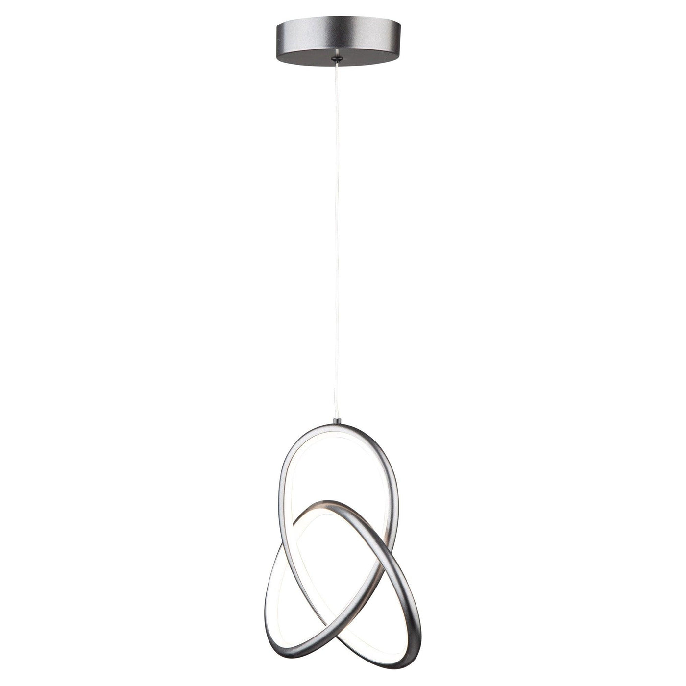LED Grey Twisted 3 Ring with Acrylic Diffuser Pendant - LV LIGHTING