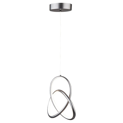 LED Grey Twisted 3 Ring with Acrylic Diffuser Pendant - LV LIGHTING