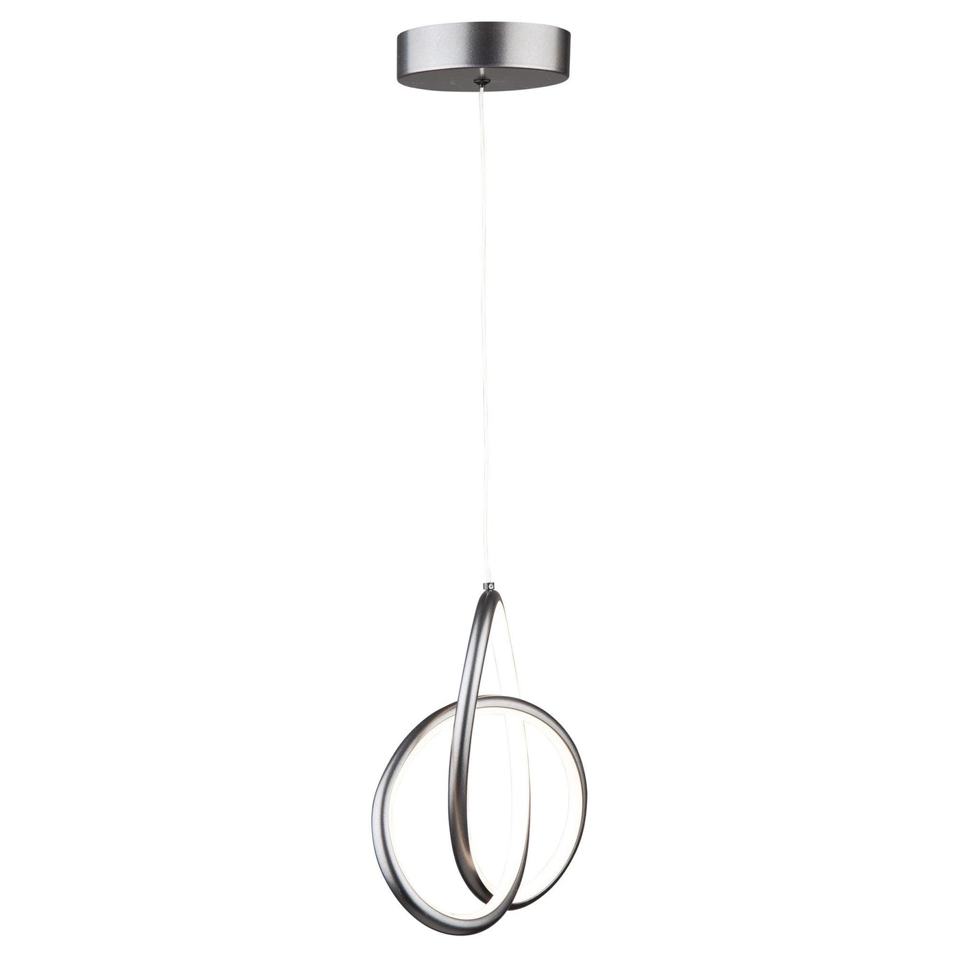 LED Grey Twisted 3 Ring with Acrylic Diffuser Pendant - LV LIGHTING