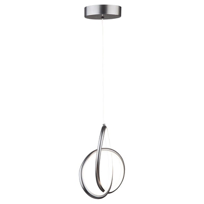 LED Grey Twisted 3 Ring with Acrylic Diffuser Pendant - LV LIGHTING
