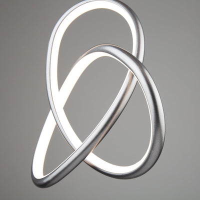 LED Grey Twisted 3 Ring with Acrylic Diffuser Pendant - LV LIGHTING
