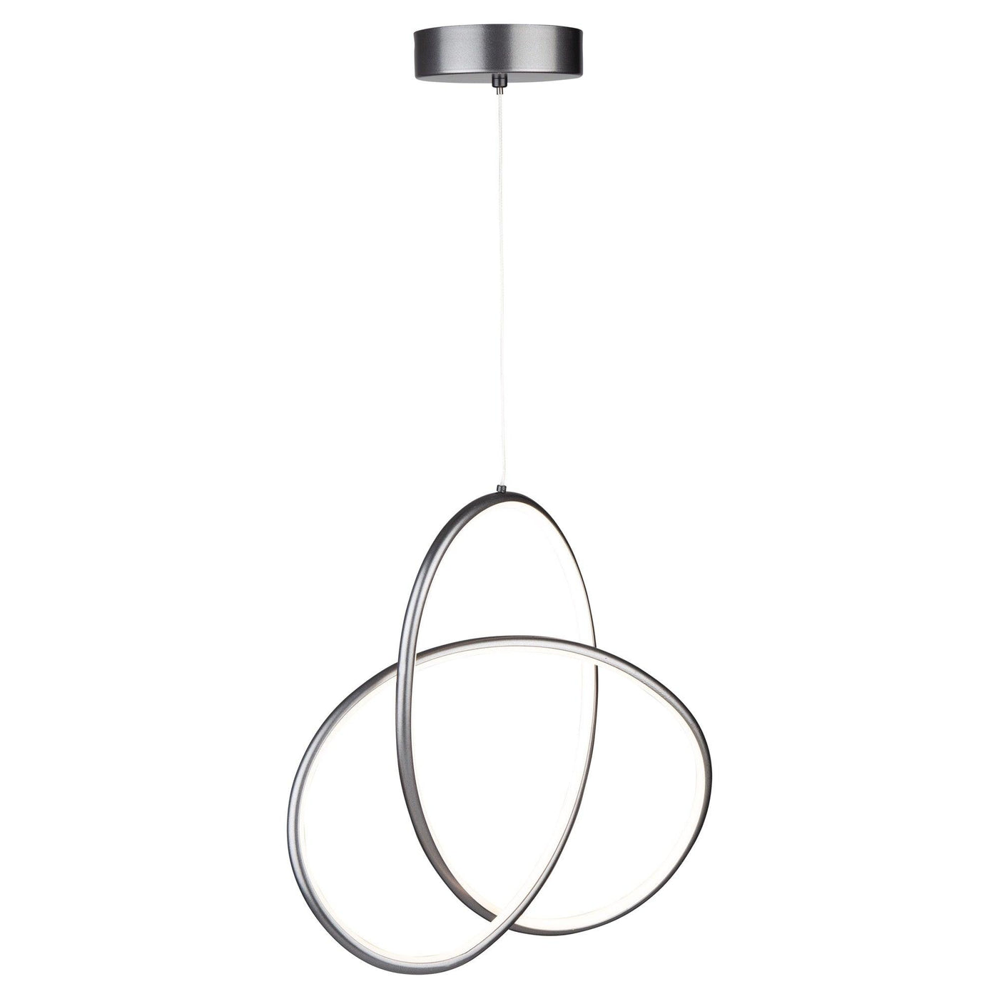 LED Grey Twisted 3 Ring with Acrylic Diffuser Pendant - LV LIGHTING