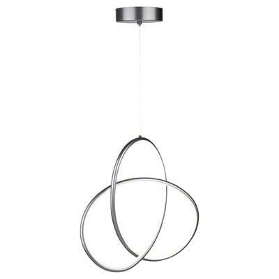 LED Grey Twisted 3 Ring with Acrylic Diffuser Pendant - LV LIGHTING