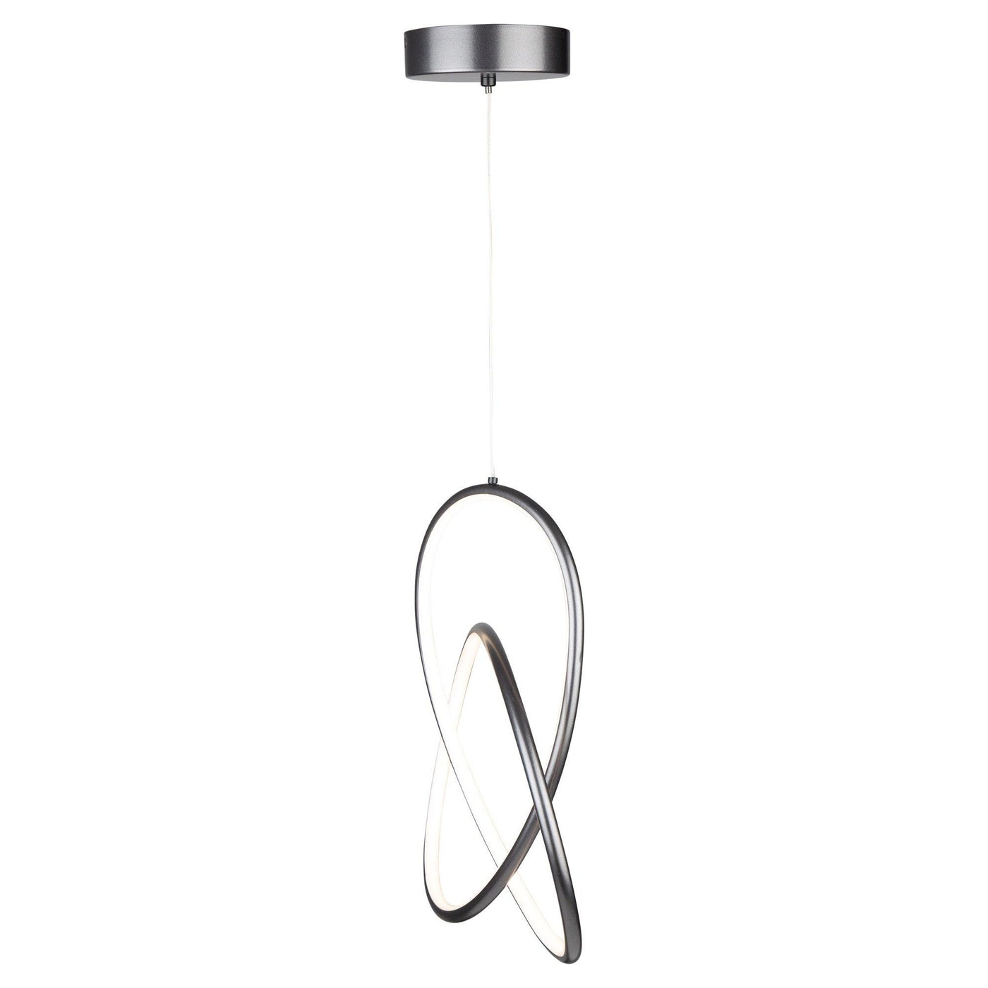 LED Grey Twisted 3 Ring with Acrylic Diffuser Pendant - LV LIGHTING