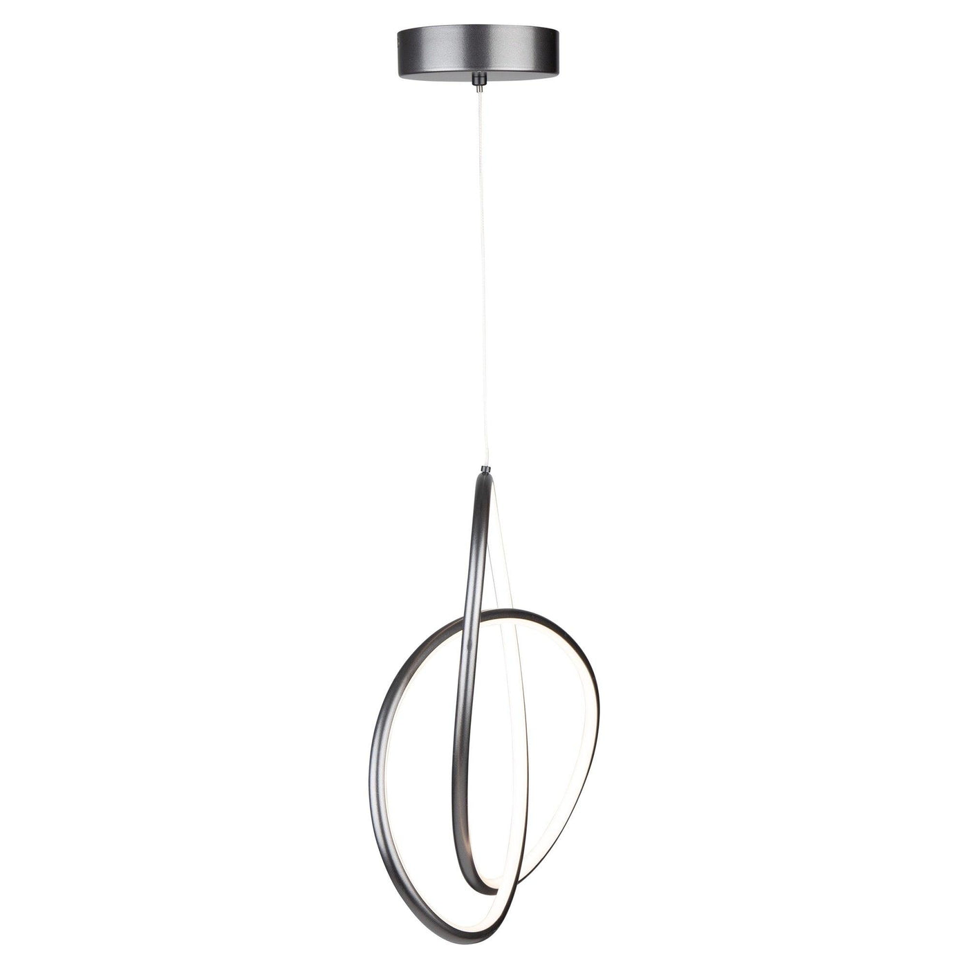 LED Grey Twisted 3 Ring with Acrylic Diffuser Pendant - LV LIGHTING