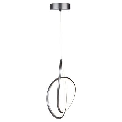 LED Grey Twisted 3 Ring with Acrylic Diffuser Pendant - LV LIGHTING