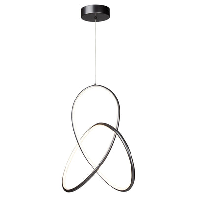 LED Grey Twisted 3 Ring with Acrylic Diffuser Pendant - LV LIGHTING
