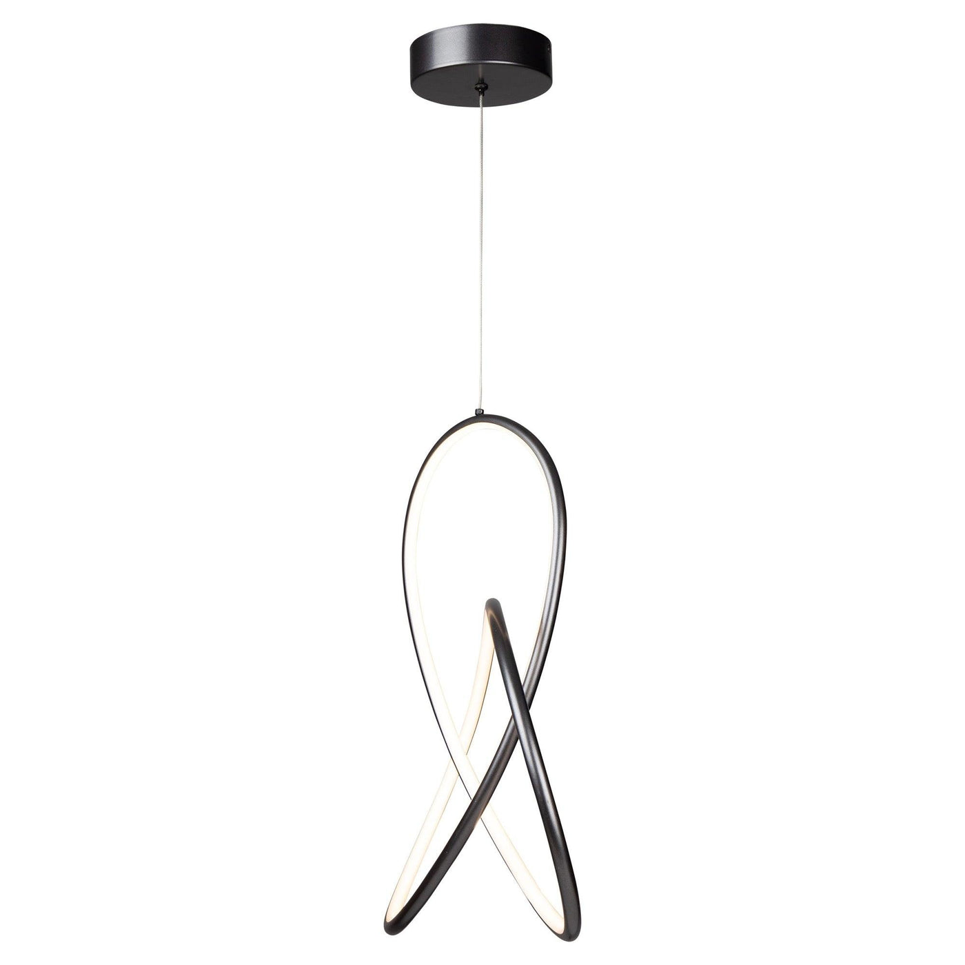 LED Grey Twisted 3 Ring with Acrylic Diffuser Pendant - LV LIGHTING