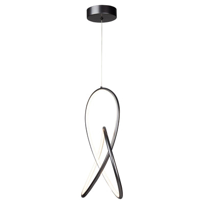 LED Grey Twisted 3 Ring with Acrylic Diffuser Pendant - LV LIGHTING