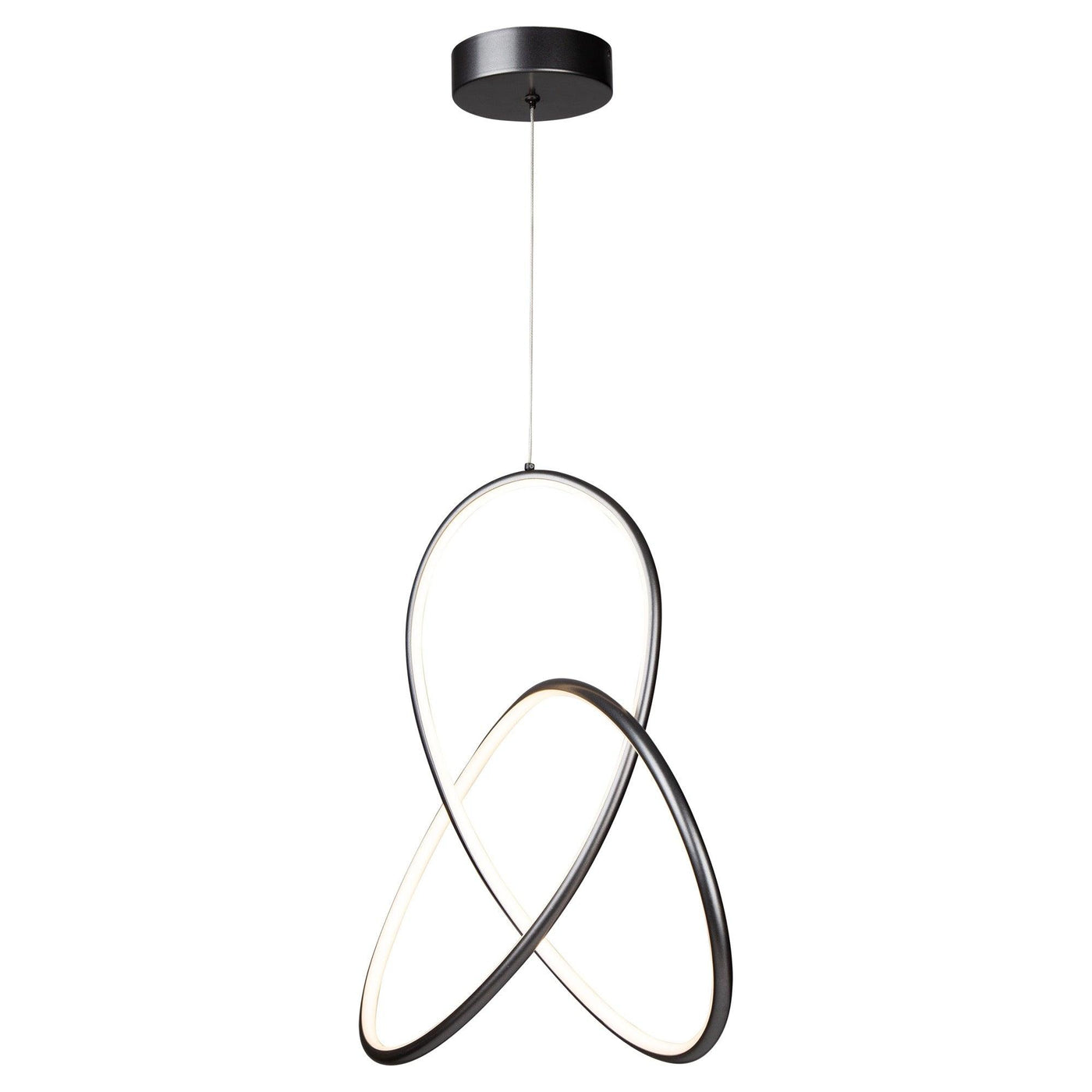 LED Grey Twisted 3 Ring with Acrylic Diffuser Pendant - LV LIGHTING