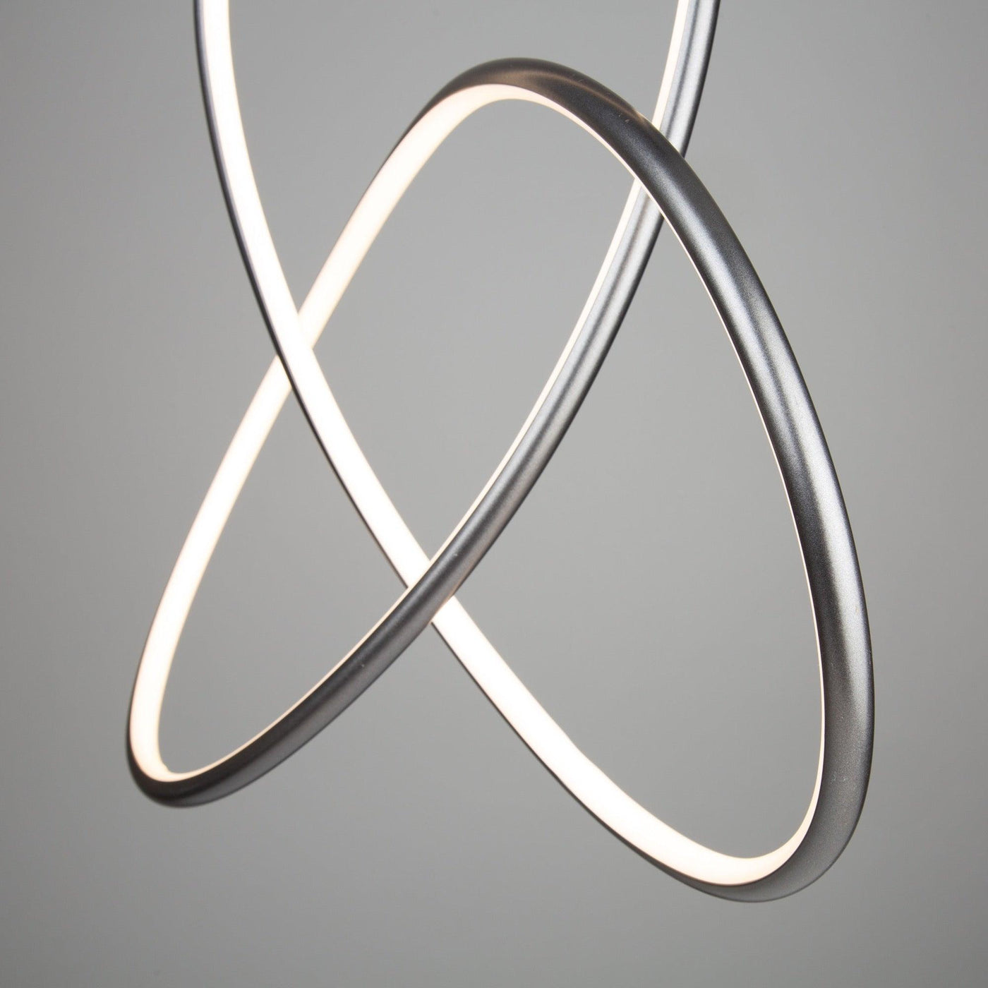 LED Grey Twisted 3 Ring with Acrylic Diffuser Pendant - LV LIGHTING