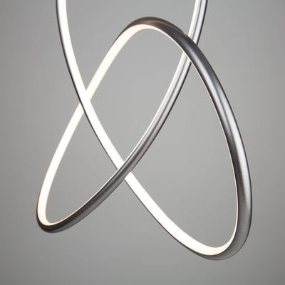 LED Grey Twisted 3 Ring with Acrylic Diffuser Pendant - LV LIGHTING