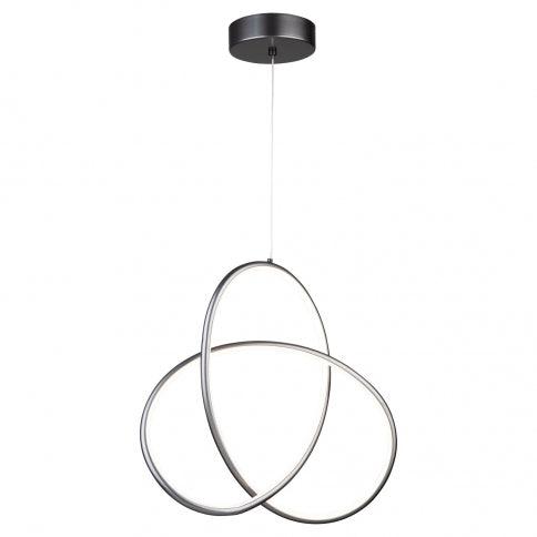 LED Grey Twisted 3 Ring with Acrylic Diffuser Pendant - LV LIGHTING