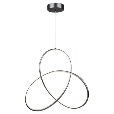 LED Grey Twisted 3 Ring with Acrylic Diffuser Pendant - LV LIGHTING