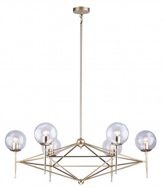 Gold Iron Frame with Clear Glass Globe Chandelier - LV LIGHTING