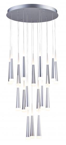 LED Round Sand Silver with Icicle Pendant - LV LIGHTING