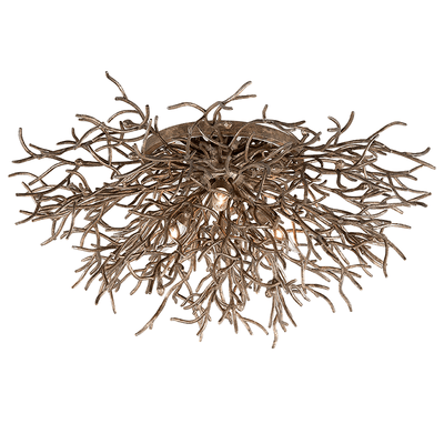 Distressed Bronze Organic Textural Branches Flush Mount - LV LIGHTING