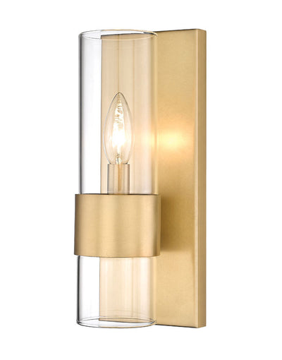 Steel Frame with Clear Cylindrical Glass Shade Wall Sconce