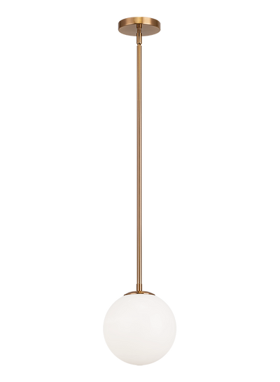 Steel Rod with Glass Globe Pendant