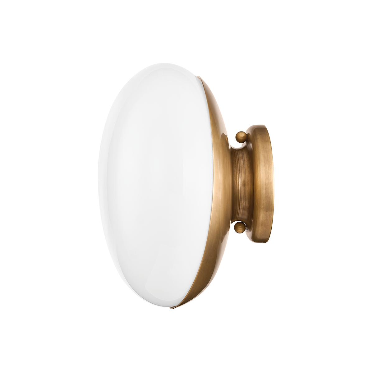 Patina Brass Frame with Opal Glossy Glass Shade Wall Sconce