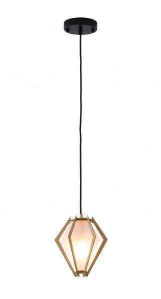 Gole Frame with Crosted Glass Shade Single Pendant - LV LIGHTING