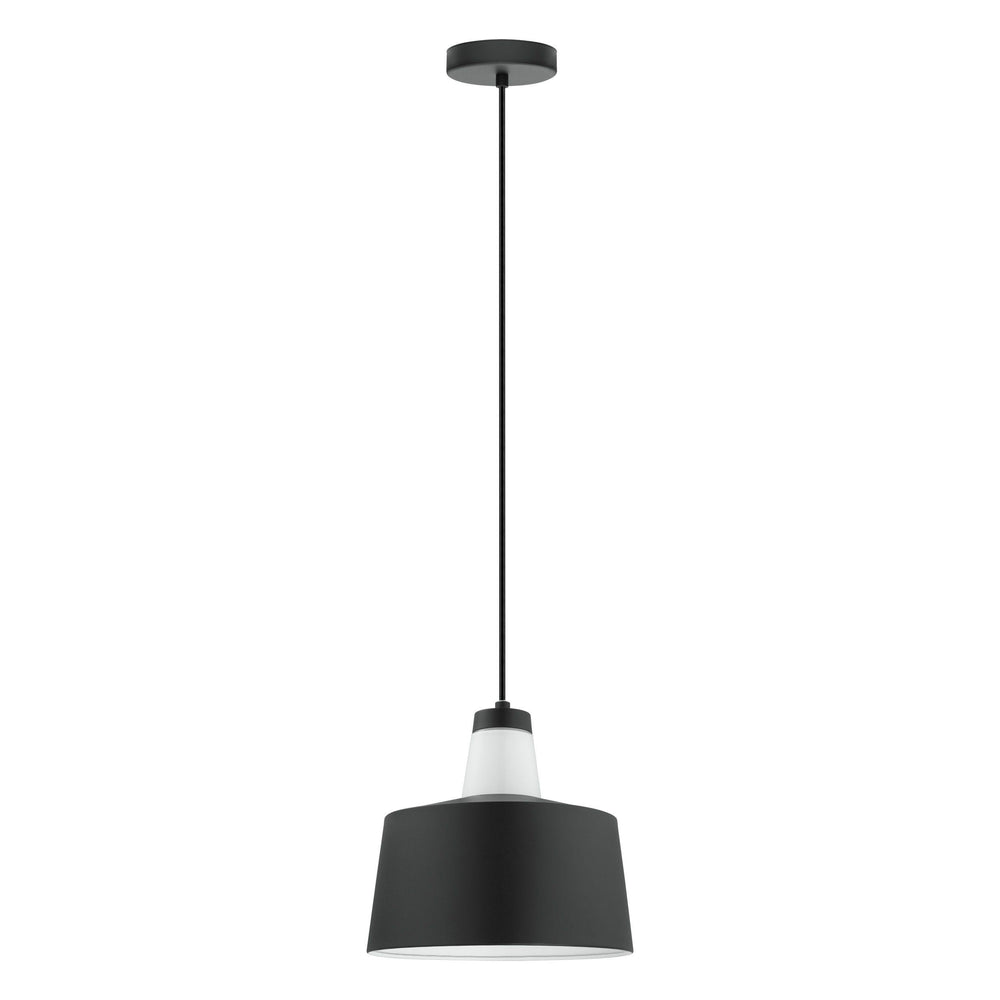 Black and White Glass Shade Single Light Pendant - LV LIGHTING