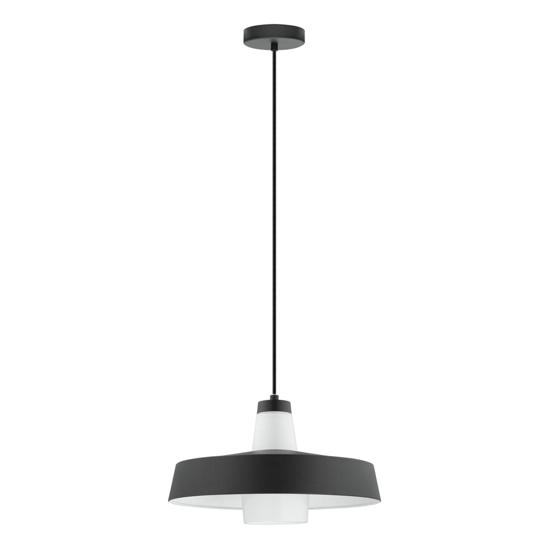 Black and White Glass Shade Single Light Pendant - LV LIGHTING