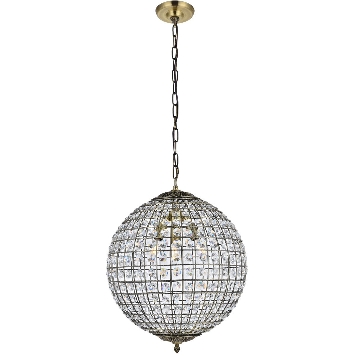 Vintage Gold with Crystal Pendant - LV LIGHTING