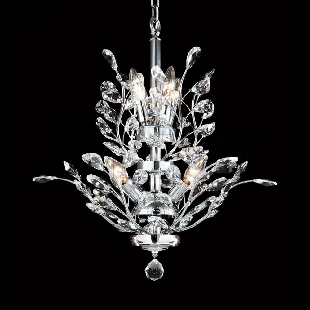 Chrome Branches with Crystal Chandelier - LV LIGHTING