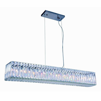 Chrome with Clear Crystal Linear Pendant - LV LIGHTING