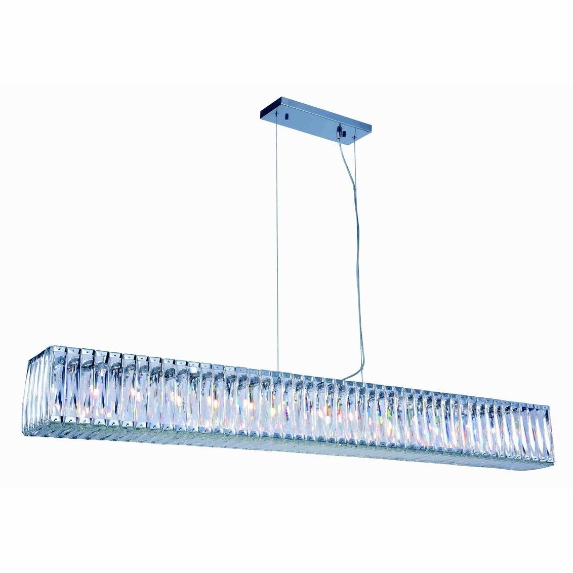 Chrome with Clear Crystal Linear Pendant - LV LIGHTING