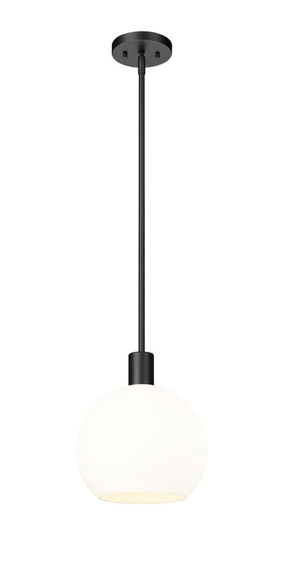Steel Frame with Glass Globe Pendant