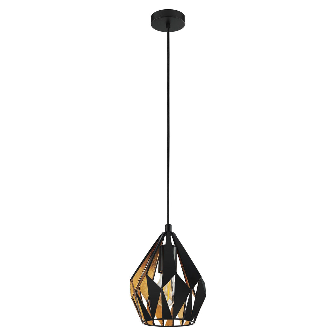 Gold with Black Single Light Pendant - LV LIGHTING